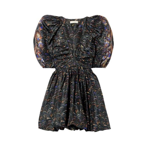 Ulla Johnson NWOT Gwen printed ruched taffeta mini dress - Picture 6 of 13